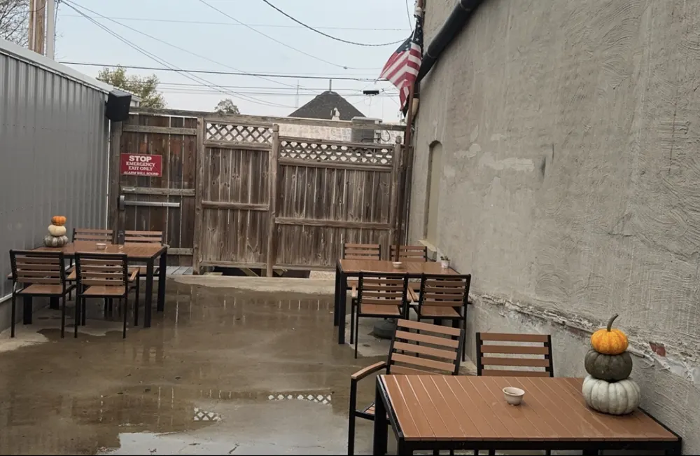 The patio out back